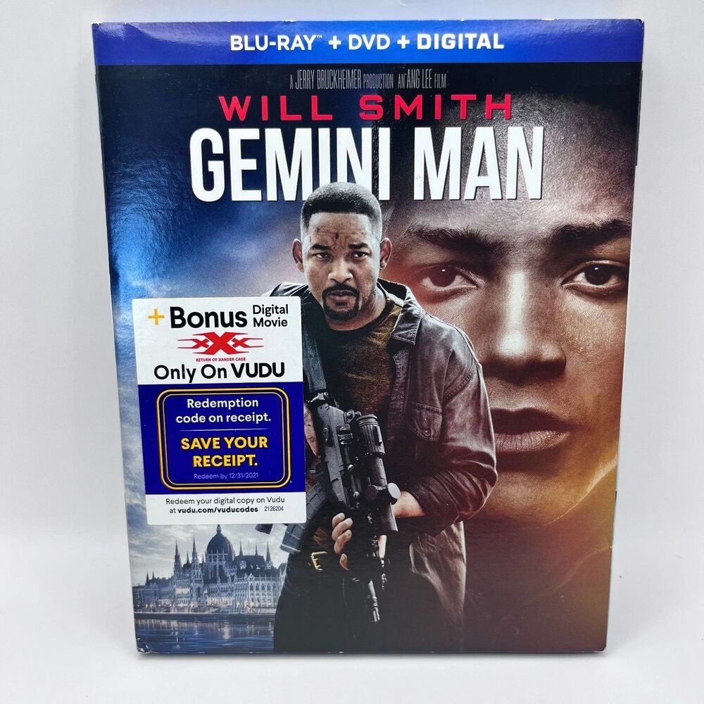 Gemini Man Blu-Ray + DVD w/ Slipcover - Will Smith Ang Lee